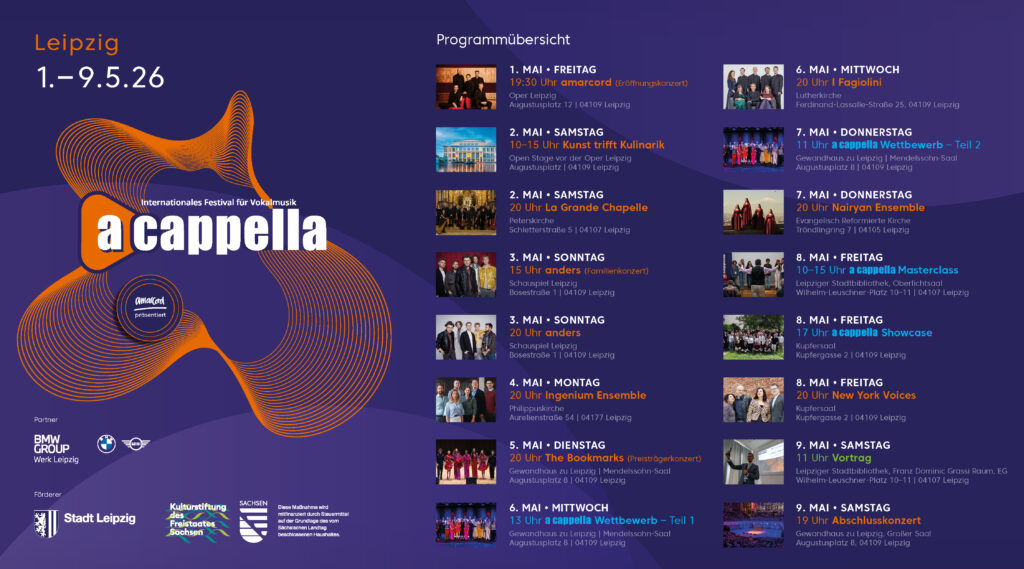 Programmübersicht A Cappella Festival 2026